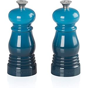 Le Creuset Klassiskt minikvarnset, salt och pepparkvarnar, robust ABS-plast, korrosionsbeständig, 11 cm, djupblått, 96002500642000