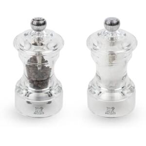 Peugeot – Duo Bistro – pepparkvarn + saltkvarn 10 cm – klassisk malningsgrad – gjord av akryl – transparent.