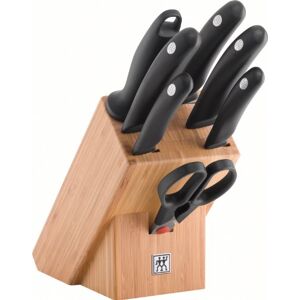 ZWILLING Style knivblock, 8 delar, bambublock, kniv, skärpstång och sax av rostfritt specialstål/plasthandtag, svart, Bois Clair