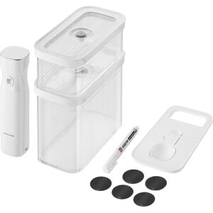ZWILLING FRESH & SAVE CUBE Vakuumstartset, storlek M, 5-delat vakuumförvaringsset inklusive 2x CUBE M-behållare, vakuumpump, mätkopp, NFC-etiketter