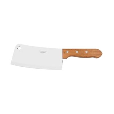 Tramontina Hackkniv Dynamic, 17 cm, kökyxa, vass blad av högkvalitativt rostfritt stål, med naturligt trähandtag, hackyxa Tramontina Hackkniv Dynamic, 17 cm, kökyxa, vass blad av högkvalitativt rostfritt stål, med naturligt trähandtag, hackyxa