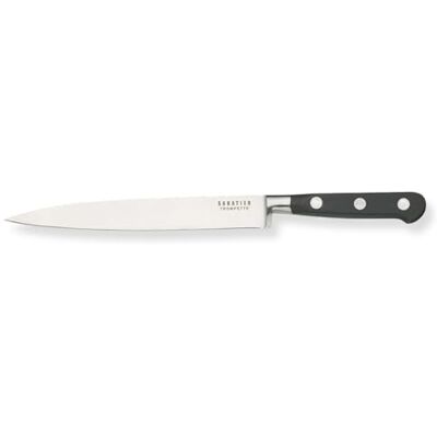 RICHARDSON SHEFFIELD SABATIER TROMPETTE Schinkenmesser, Fleischmesser, Edelstahlt rostfri, polish & spülmaschinenfest, idealisk för Serrano, Pata Negra eller Prosciutto, Silber/Schwarz RICHARDSON SHEFFIELD SABATIER TROMPETTE Schinkenmesser, Fleischmesser, Edelstahlt rostfri, polish & spülmaschinenfest, idealisk för Serrano, Pata Negra eller Prosciutto, Silber/Schwarz
