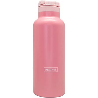 NERTHUS FIH 1176 varm- och kallväggig sportflaska med sugrörslock, rostfritt stål rosa, 500 ml BPA-fri, 18/8 NERTHUS FIH 1176 varm- och kallväggig sportflaska med sugrörslock, rostfritt stål rosa, 500 ml BPA-fri, 18/8