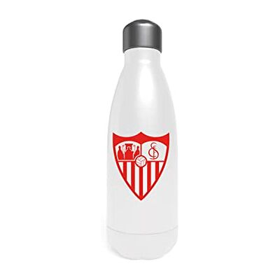 CYPBRANDS Sevilla Stål vattenflaska, behållare, Matsal, Hermetisk stängning, Vit färg, Sevilla FC Shield, Officiell produkt (CyP Brands) CYPBRANDS Sevilla Stål vattenflaska, behållare, Matsal, Hermetisk stängning, Vit färg, Sevilla FC Shield, Officiell produkt (CyP Brands)