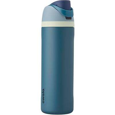 Owala FreeSip isolerad vattenflaska i rostfritt stål med sugrör för sport och resor, läckagesäker, BPA-fri, 710 ml, denim Owala FreeSip isolerad vattenflaska i rostfritt stål med sugrör för sport och resor, läckagesäker, BPA-fri, 710 ml, denim