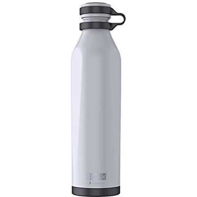 IDRINK ® b-evo Revolutionerande termisk flaska, 3 väggar, rostfritt stål flaska med dubbel lock, 500 ml (VIT CANOVA) IDRINK ® b-evo Revolutionerande termisk flaska, 3 väggar, rostfritt stål flaska med dubbel lock, 500 ml (VIT CANOVA)
