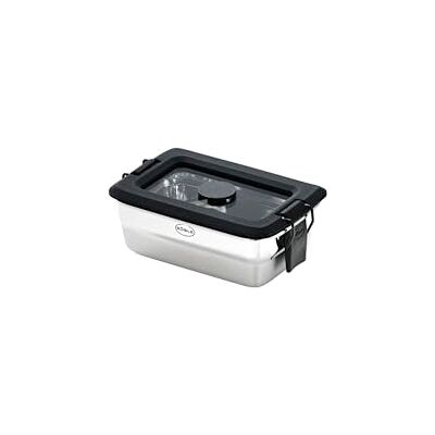 RÖSLE Snack-set FLEXX 2GO 0,25 l fyrkantig med glaslock och klämmor, rostfritt stål, silverfärgad/svart RÖSLE Snack-set FLEXX 2GO 0,25 l fyrkantig med glaslock och klämmor, rostfritt stål, silverfärgad/svart