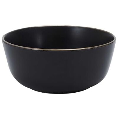 HOME DECO FACTORY , KA0136 Elegant svart skål med guldkant, perfekt för soppor, sallader och desserter, perfekt för alla tillfällen, lätt att integrera i ditt servis, storlek 14 cm, svart, guld HOME DECO FACTORY , KA0136 Elegant svart skål med guldkant, perfekt för soppor, sallader och desserter, perfekt för alla tillfällen, lätt att integrera i ditt servis, storlek 14 cm, svart, guld