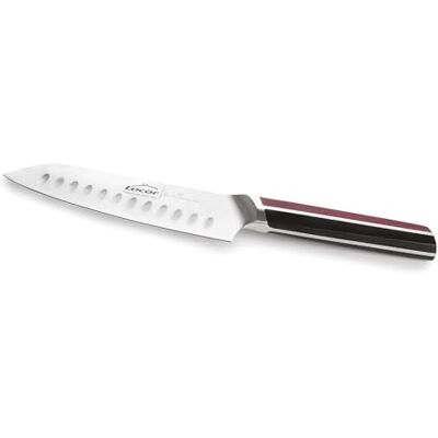 LACOR 38223 Santoku Elite-kniv, rostfritt stål, konisk kant, halkfritt handtag, vass och slitstark, handtvätt, lämplig för alla typer av kött och fisk, 18 cm LACOR 38223 Santoku Elite-kniv, rostfritt stål, konisk kant, halkfritt handtag, vass och slitstark, handtvätt, lämplig för alla typer av kött och fisk, 18 cm