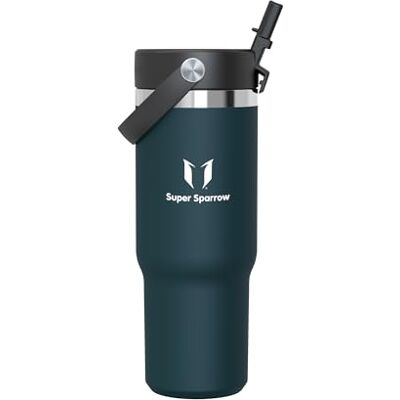 Super Sparrow Sparrow Twistpath Vattenflaska Isolerad 900ml Flaska med Böjligt Sugrörslock BPA-fri och Läckagesäker Termos Resemugg som Passar Mugghållare För Hem, Kontor eller Bil Super Sparrow Sparrow Twistpath Vattenflaska Isolerad 900ml Flaska med Böjligt Sugrörslock BPA-fri och Läckagesäker Termos Resemugg som Passar Mugghållare För Hem, Kontor eller Bil