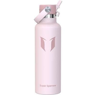 Super Sparrow Sparrow Vattenflaska 750ml Rostfritt Stål Metall Termos Flaska med Sugrör Super Sparrow Sparrow Vattenflaska 750ml Rostfritt Stål Metall Termos Flaska med Sugrör