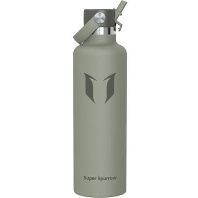 Super Sparrow Sparrow Vattenflaska 1L Rostfritt Stål Metall Termos Flaska med Sugrör Super Sparrow Sparrow Vattenflaska 1L Rostfritt Stål Metall Termos Flaska med Sugrör
