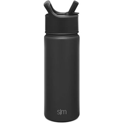 Simple Modern Vattenflaska för barn med sugrörslock vakuumisolerade metalltermosflaskor i rostfritt stål återanvändbar läckagesäker BPA-fri flaska för skolan Summit Collection 510 ml, midnattssvart Simple Modern Vattenflaska för barn med sugrörslock vakuumisolerade metalltermosflaskor i rostfritt stål återanvändbar läckagesäker BPA-fri flaska för skolan Summit Collection 510 ml, midnattssvart