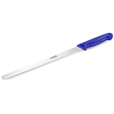 Thermohauser Konditorkniv (stål, rostfri), ensidig tandad kant, med blått plasthandtag, blad 31 cm Thermohauser Konditorkniv (stål, rostfri), ensidig tandad kant, med blått plasthandtag, blad 31 cm