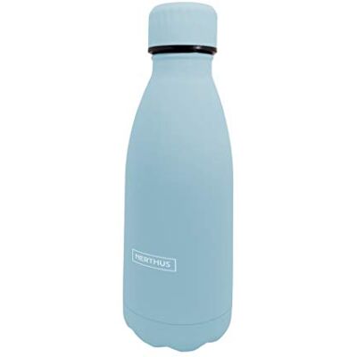 NERTHUS FIH 712 termosflaska i rostfritt stål 350 ml dubbelväggig pastellblå för sport och arbete NERTHUS FIH 712 termosflaska i rostfritt stål 350 ml dubbelväggig pastellblå för sport och arbete