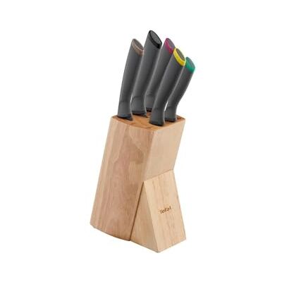 Tefal Kniv- och skalarblock 9 cm, Verktyg 12 cm, Kock 15 cm, Skiv 20 cm, Bröd 20 cm Tefal Kniv- och skalarblock 9 cm, Verktyg 12 cm, Kock 15 cm, Skiv 20 cm, Bröd 20 cm