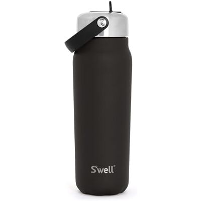 S'well Recycled Stainless Steel Explorer Med Flip-Sugrörslock, 700 Ml, Onyx Black, Vakuumisolerade Behållare Med Tre Lager Som Håller Drycker Kalla I 36 Timmar Och Varma I 8 Timmar, Bpa-Fri S'well Recycled Stainless Steel Explorer Med Flip-Sugrörslock, 700 Ml, Onyx Black, Vakuumisolerade Behållare Med Tre Lager Som Håller Drycker Kalla I 36 Timmar Och Varma I 8 Timmar, Bpa-Fri