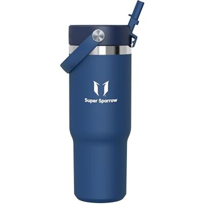 Super Sparrow Sparrow Termosmugg med Sugrör 900ml – Vattenflaska Termosflaska Tumbler Bil Termos Resemugg Rostfritt Stål, Läckagesäker BPA-fri, Dubbelväggig, Varm och Kall, Diskmaskinssäker, Handtag, Mugghållare Super Sparrow Sparrow Termosmugg med Sugrör 900ml – Vattenflaska Termosflaska Tumbler Bil Termos Resemugg Rostfritt Stål, Läckagesäker BPA-fri, Dubbelväggig, Varm och Kall, Diskmaskinssäker, Handtag, Mugghållare