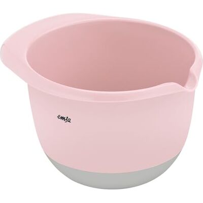 EMSA K32414 Prep&Bake plastblandningsskål 1,4 l halkfri botten perfekt stabilitet vid blandning integrerad pip för exakt, ren hällning diskmaskinssäker rosa/grå EMSA K32414 Prep&Bake plastblandningsskål 1,4 l halkfri botten perfekt stabilitet vid blandning integrerad pip för exakt, ren hällning diskmaskinssäker rosa/grå