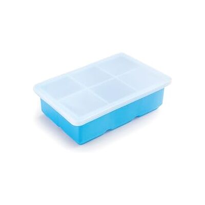 IBILI Fyrkantig isform Xl (6 Cav.) med lock, 100% silikon, IBILI Fyrkantig isform Xl (6 Cav.) med lock, 100% silikon,