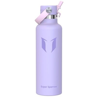 Super Sparrow Sparrow Vattenflaska 750ml Rostfritt Stål Metall Termos Flaska med Sugrör Super Sparrow Sparrow Vattenflaska 750ml Rostfritt Stål Metall Termos Flaska med Sugrör