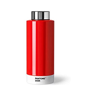 Pantone Vattenflaska, dubbelväggigt rostfritt stål med termofunktion, läckagesäker, 500 ml, röd 2035 Pantone Vattenflaska, dubbelväggigt rostfritt stål med termofunktion, läckagesäker, 500 ml, röd 2035