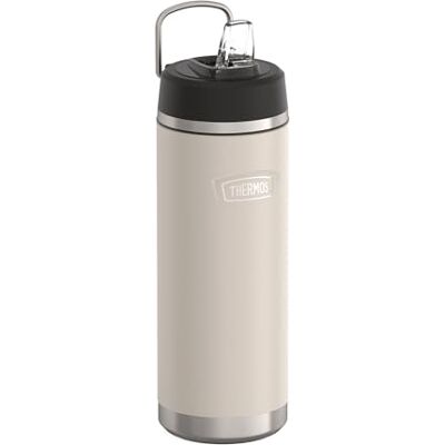 Thermos ICON Vakuumdricksflaska med sugrör 0,71 l, sandstenmatta, beige, 12 timmar kall, vattenflaska av rostfritt stål, termosflaska diskmaskinssäker, BPA-fri Thermos ICON Vakuumdricksflaska med sugrör 0,71 l, sandstenmatta, beige, 12 timmar kall, vattenflaska av rostfritt stål, termosflaska diskmaskinssäker, BPA-fri
