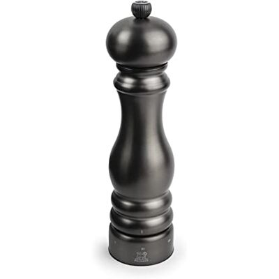 Peugeot – Paris Chef u'Select 22 cm saltkvarn + bergsalt ingår – tillverkad av rostfritt stål – 6 fördefinierade malningsinställningar – tillverkad i Frankrike – kolfärg Peugeot – Paris Chef u'Select 22 cm saltkvarn + bergsalt ingår – tillverkad av rostfritt stål – 6 fördefinierade malningsinställningar – tillverkad i Frankrike – kolfärg