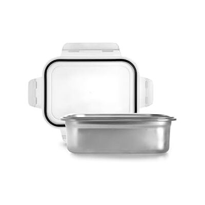 IBILI Keepklin rektangulär lunchlåda 1 200 ml, rostfritt stål, mikrovågsugnssäker, lufttät lock IBILI Keepklin rektangulär lunchlåda 1 200 ml, rostfritt stål, mikrovågsugnssäker, lufttät lock