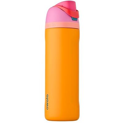 Owala FreeSip Vattenflaska i rostfritt stål med sugrör, isolerad vattenflaska med sugrör, BPA-fri, 710 ml orkidé/orange (tropisk) Owala FreeSip Vattenflaska i rostfritt stål med sugrör, isolerad vattenflaska med sugrör, BPA-fri, 710 ml orkidé/orange (tropisk)