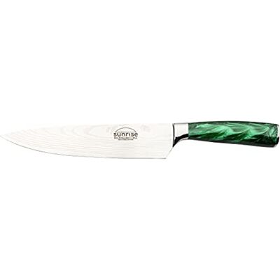 Rio Sunrise Collection 8" kockkniv, rostfritt stål med hartshandtag, smaragdgrön Rio Sunrise Collection 8" kockkniv, rostfritt stål med hartshandtag, smaragdgrön