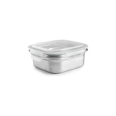 IBILI Keepklin fyrkantig lunchlåda 800 ml, rostfritt stål, mikrovågsugnssäker, lufttätt lock IBILI Keepklin fyrkantig lunchlåda 800 ml, rostfritt stål, mikrovågsugnssäker, lufttätt lock