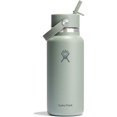 Hydro Flask – Wide Flex Straw Cap 946 ml (32 oz) Bottle – Rostfritt Stål, Läckagesäker, Passar i De Flesta Mugghållare – Isolerad Kall 24 Timmar – Vid Öppning, Passar Isbitar – Agave Hydro Flask – Wide Flex Straw Cap 946 ml (32 oz) Bottle – Rostfritt Stål, Läckagesäker, Passar i De Flesta Mugghållare – Isolerad Kall 24 Timmar – Vid Öppning, Passar Isbitar – Agave