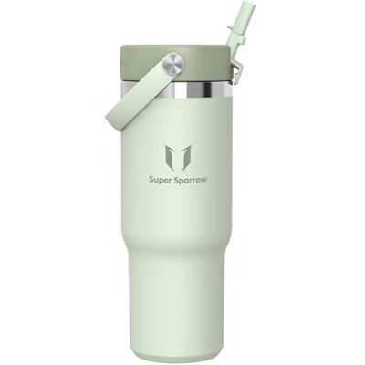 Super Sparrow Sparrow Twistpath Vattenflaska Isolerad 900ml Flaska med Böjligt Sugrörslock BPA-fri och Läckagesäker Termos Resemugg som Passar Mugghållare För Hem, Kontor eller Bil Super Sparrow Sparrow Twistpath Vattenflaska Isolerad 900ml Flaska med Böjligt Sugrörslock BPA-fri och Läckagesäker Termos Resemugg som Passar Mugghållare För Hem, Kontor eller Bil