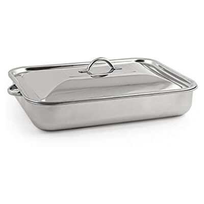 ROYAL NORFOLK Risticcera, Tillverkad av rostfritt stål, mått 30 x 22 cm, består av lock, diskmaskin tvättbar, klassisk och hygienisk 100%, Originalprodukt och certifierad, Grå ROYAL NORFOLK Risticcera, Tillverkad av rostfritt stål, mått 30 x 22 cm, består av lock, diskmaskin tvättbar, klassisk och hygienisk 100%, Originalprodukt och certifierad, Grå