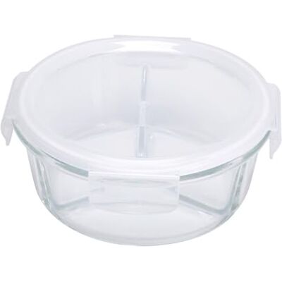 Garcia de Pou 6 stycken behållare med lock 3 fack 950 ml Ø17,2/6,6 x 7,5 cm transparent glas Garcia de Pou 6 stycken behållare med lock 3 fack 950 ml Ø17,2/6,6 x 7,5 cm transparent glas