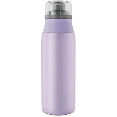 ALFI ELEMET BOTTLE 600 ml, lila lavendel pastell matt, lätt drickflaska av rostfritt stål, absolut tät med vridlås, för kolsyra, liten, diskmaskinssäker, BPA-fri ALFI ELEMET BOTTLE 600 ml, lila lavendel pastell matt, lätt drickflaska av rostfritt stål, absolut tät med vridlås, för kolsyra, liten, diskmaskinssäker, BPA-fri