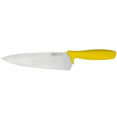 Rio Essentials Kockkniv med gult handtag 24 cm för tillagat kött – Färgade knivar för livsmedelshygien, allergifri matlagning – Färgkodade köksknivar i rostfritt stål Rio Essentials Kockkniv med gult handtag 24 cm för tillagat kött – Färgade knivar för livsmedelshygien, allergifri matlagning – Färgkodade köksknivar i rostfritt stål