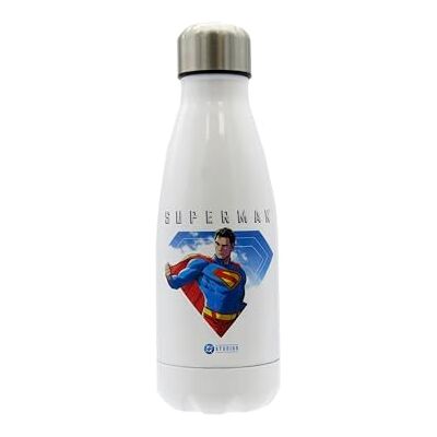 CYPBRANDS CyP Brands Superman vattenflaska i stål, flaska, flaska, lufttät förslutning, 550 ml, av vit, officiell produkt CYPBRANDS CyP Brands Superman vattenflaska i stål, flaska, flaska, lufttät förslutning, 550 ml, av vit, officiell produkt