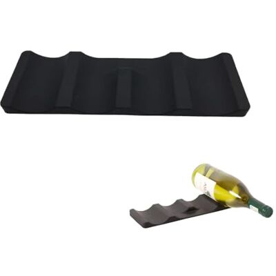 Avilia Matta för burkar och flaskor Platsbesparande lösning med fördjupningar för stapling, i silikon, 29,5 x 9,5 x 1,5 cm, svart Avilia Matta för burkar och flaskor Platsbesparande lösning med fördjupningar för stapling, i silikon, 29,5 x 9,5 x 1,5 cm, svart