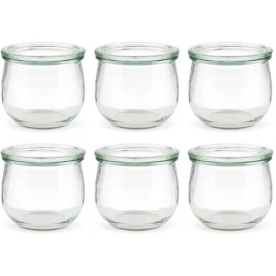 APS Set med 6 original Weck-glas 580 ml med lock – Ø 11 cm/höjd 9 cm/tulpanform APS Set med 6 original Weck-glas 580 ml med lock – Ø 11 cm/höjd 9 cm/tulpanform