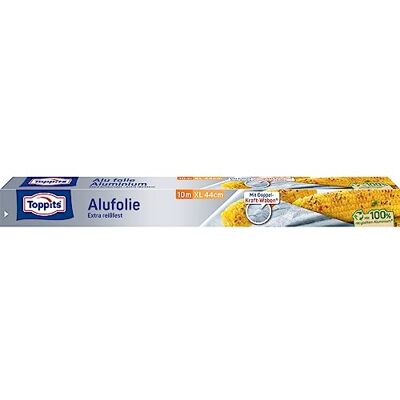 Toppits Extra bred aluminiumfolie, 10 meter, bredd 44 cm, dispenserkartong, silver Toppits Extra bred aluminiumfolie, 10 meter, bredd 44 cm, dispenserkartong, silver