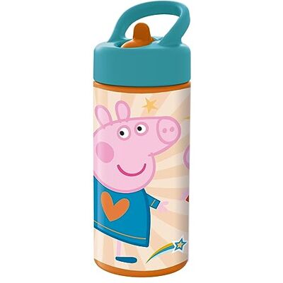 p:os 35142 – Peppa Gris vattenflaska för barn, vattenflaska med integrerat sugrör, ca 410 ml kapacitet, läckagesäker, för skola, sport och fritid p:os 35142 – Peppa Gris vattenflaska för barn, vattenflaska med integrerat sugrör, ca 410 ml kapacitet, läckagesäker, för skola, sport och fritid
