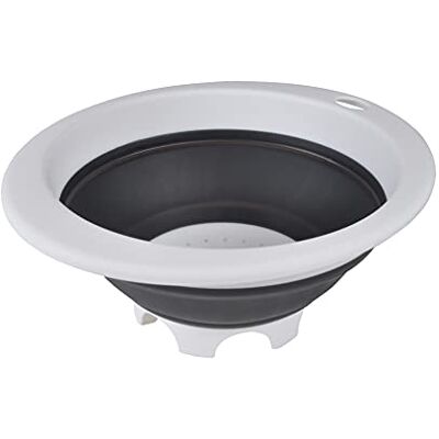 Homéa , Indragbart durkslag plast D 27 X H. 4 cm A 12 cm vit/antracit Homéa , Indragbart durkslag plast D 27 X H. 4 cm A 12 cm vit/antracit
