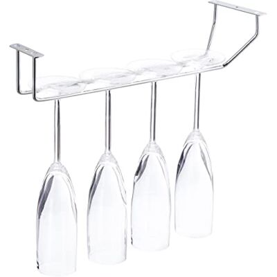 Relaxdays - Porta Calici per 4 Bicchieri - Silver - Glass Rack Relaxdays - Porta Calici per 4 Bicchieri - Silver - Glass Rack