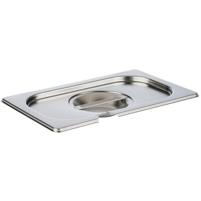 APS 81492 GN 1/4 lock med urtag för sked, rostfritt stål, mått 160 x 265 mm/höjd 30 mm APS 81492 GN 1/4 lock med urtag för sked, rostfritt stål, mått 160 x 265 mm/höjd 30 mm