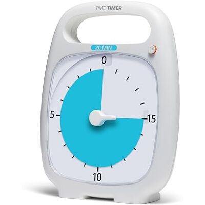 TIME TIMER PLUS 20 minuter visuell analog timer klocka – valfri aktuellt larm (regulator) inget högt tickande; tidsförvaltningsverktyg (vit) TIME TIMER PLUS 20 minuter visuell analog timer klocka – valfri aktuellt larm (regulator) inget högt tickande; tidsförvaltningsverktyg (vit)