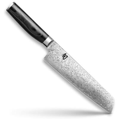 KAI Shun Premier Tim Mälzer Minamo Santoku 20,0 cm bladlängd – VG-MAX kärnstål med 32 lager damaszenerstål, 61 (±1) HRC – paketkawood – handgjord – tillverkad i Japan, japansk kockkniv KAI Shun Premier Tim Mälzer Minamo Santoku 20,0 cm bladlängd – VG-MAX kärnstål med 32 lager damaszenerstål, 61 (±1) HRC – paketkawood – handgjord – tillverkad i Japan, japansk kockkniv