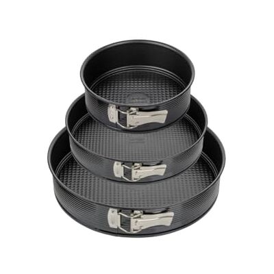 Zenker 9923450 set med 3 runda gångjärnsformar, rund form, rund form, missad form, kakform, bakform, missad form, rund kakform, stål, 20 cm 24 cm och 28 cm Zenker 9923450 set med 3 runda gångjärnsformar, rund form, rund form, missad form, kakform, bakform, missad form, rund kakform, stål, 20 cm 24 cm och 28 cm