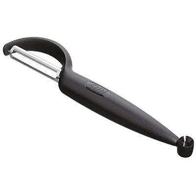 Silit Pelaro sparskalare 21 cm, tomat-/grönsaksskalare svart, rostfritt stål rostfri, diskmaskinssäker Silit Pelaro sparskalare 21 cm, tomat-/grönsaksskalare svart, rostfritt stål rostfri, diskmaskinssäker